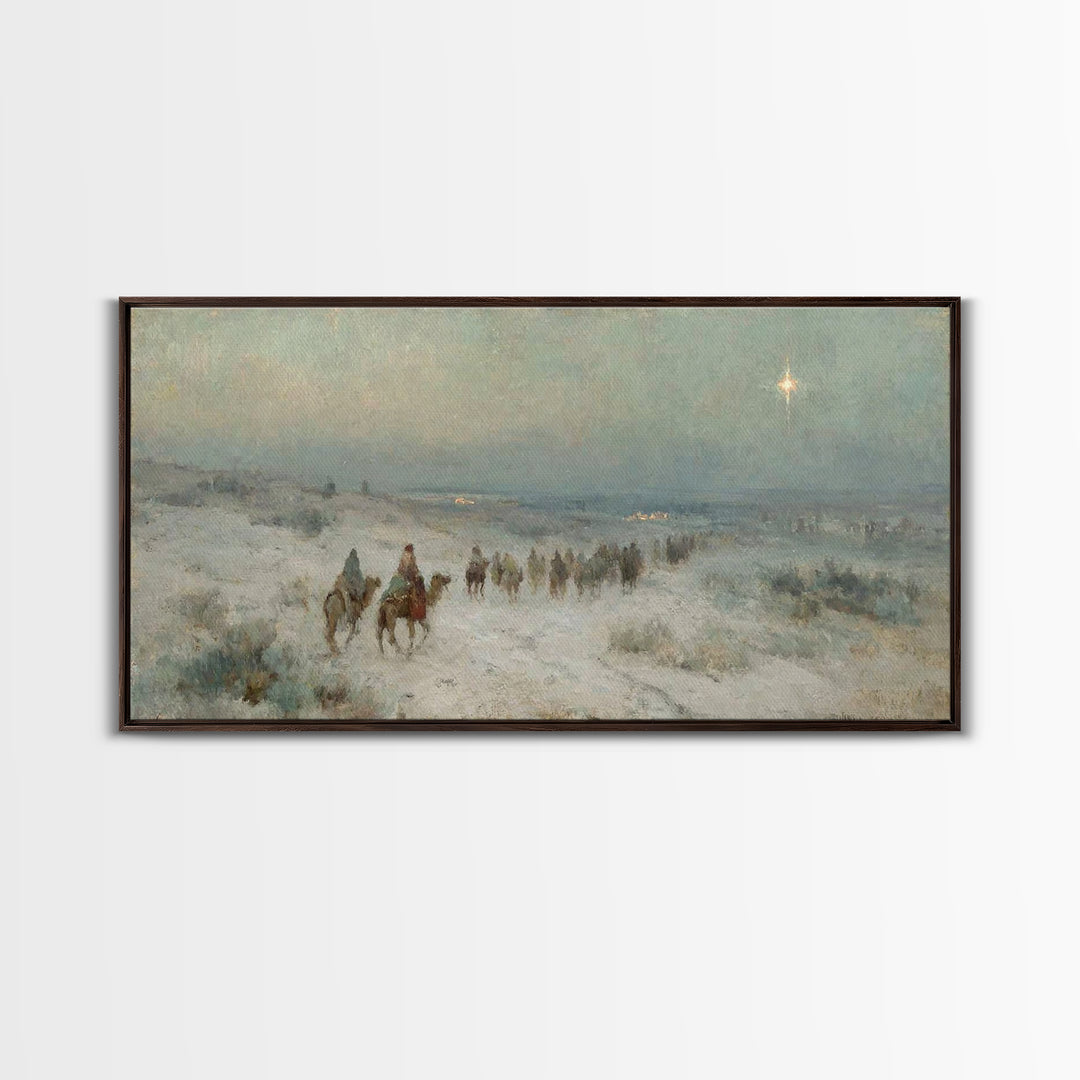 Light Of Bethlehem | Framed Canvas Print | Christian Wall Art | Christmas Art Prints | Christian Art Canvas | Vintage Christmas Art | Chris