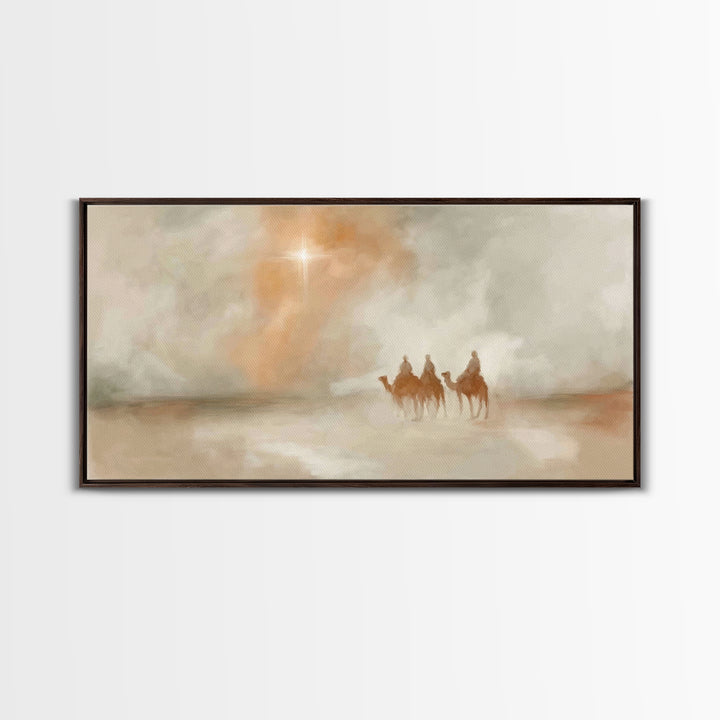Wandering Kings – Framed Canvas Print – Christian Art Canvas – Christian Wall Art – Christmas Art Prints – Christian Christmas Art – Subtle