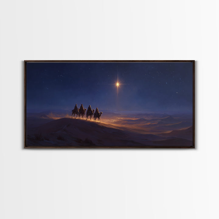 Guiding Star – Framed Canvas Print – Christian Wall Art – Christmas Art – Jesus Christmas Art – Christian Gift Ideas – Christmas Canvas Wal