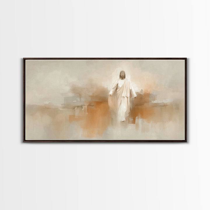 Risen Radiance | Framed Canvas Print | Christian Art Work | Jesus Paintings | Modern Christian Art | Christian Wall Art | Large Jesus Paint