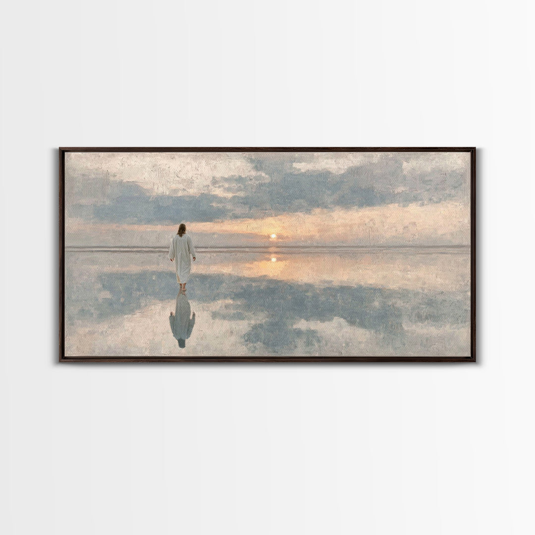 Dawn Of Mercy – Framed Canvas Print – Christian Art Print – Christian Wall Art – Jesus Art Print – Subtle Christian Paintings