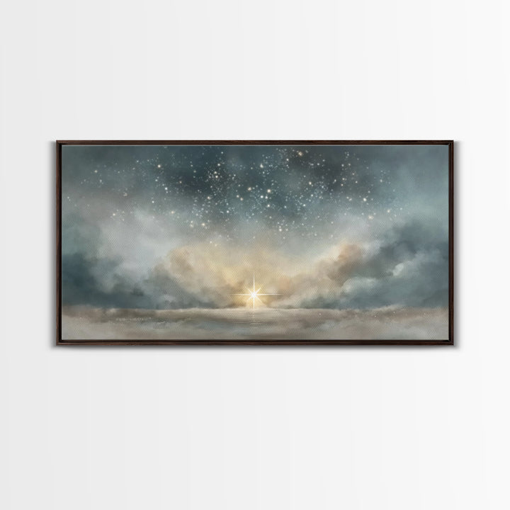 Star Of Promise – Framed Canvas Print – Christian Christmas Art – Christmas Wall Art – Christian Art Canvas – Vintage Christmas Art – Chris
