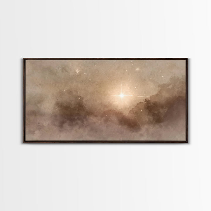 Radiant Promise – Framed Canvas Print – Christian Art – Modern Christian Painting – Christian Christmas Art – Christian Wall Art – Subtle C