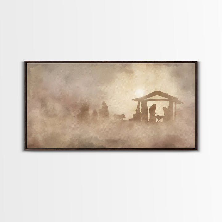 Starborn Night Peace | Framed Canvas Print | Christian Wall Art | Jesus Art Print | Christmas Art | Christian Christmas | Christian Decor