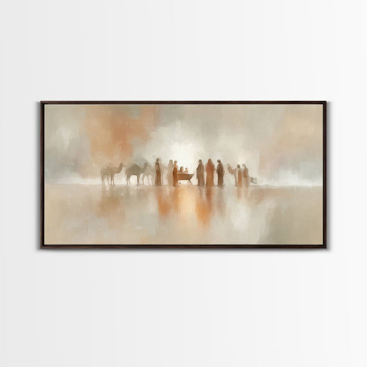 Bethlehem Stillness, Framed Canvas Print, Christian Art Canvas, Jesus Painting, Christmas Art, Christian Christmas, Christian Decor