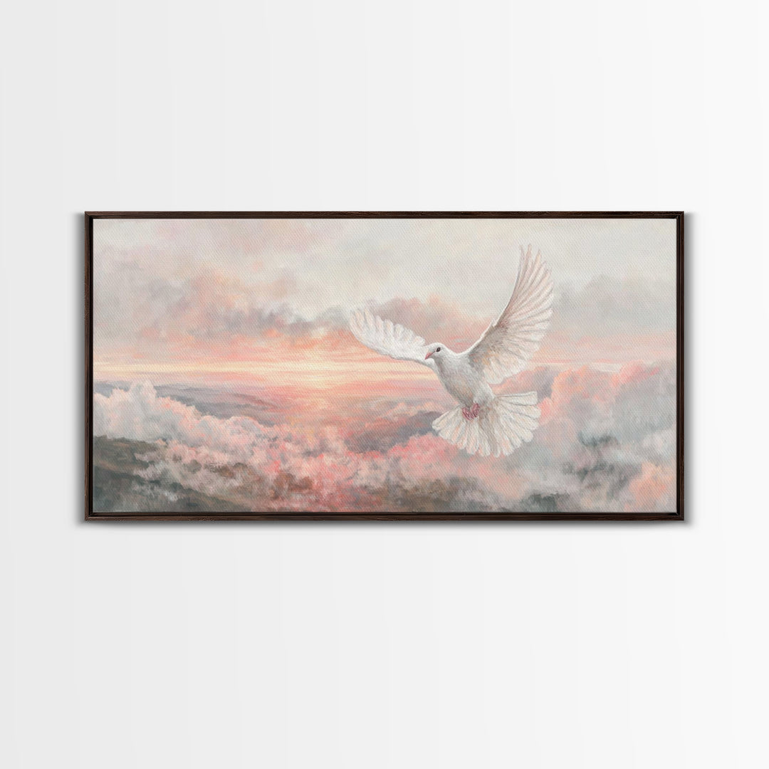Spirit Of Light – Framed Canvas Print – Christian Wall Art – Christian Art Print – White Christmas Art – Christian Christmas Art