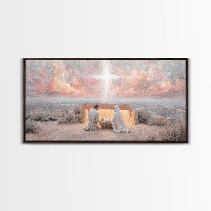 The Guiding Star – Framed Canvas Print – Christian Wall Art – Christian Art Canvas – Jesus Christmas Art – Christian Christmas Art