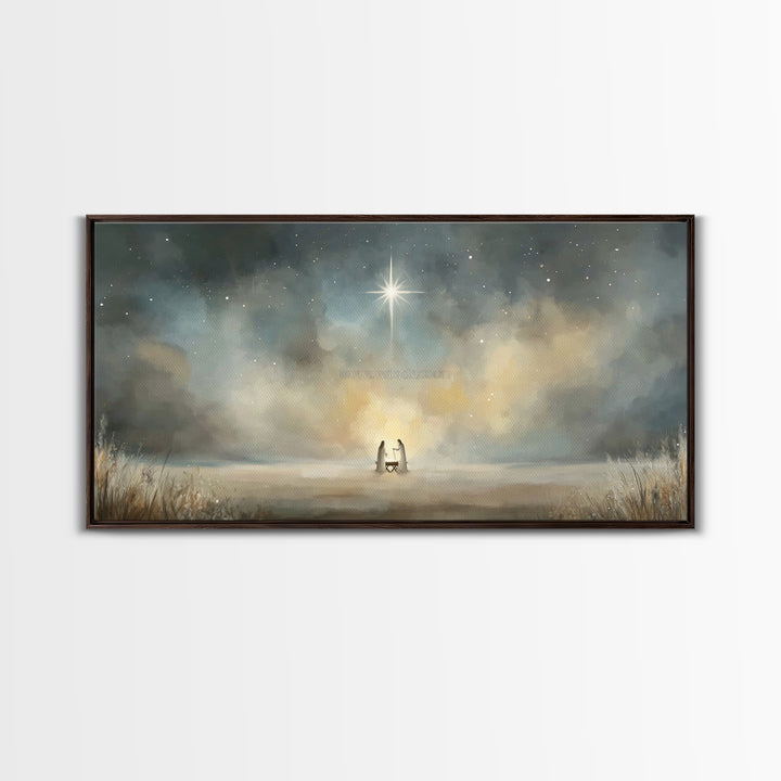 Star Of Emmanuel | Framed Canvas Print | Christian Wall Art | Christian Christmas Art | Christian Art Print | Jesus Painting | Christmas Ca