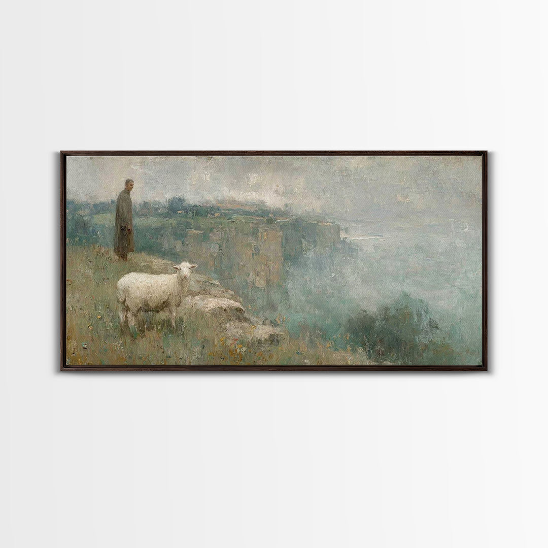 Silent Nativity Glow – Framed Canvas Print – Christian Art Canvas – Christmas Art Prints – Christian Christmas Decor – Modern Christian Pai