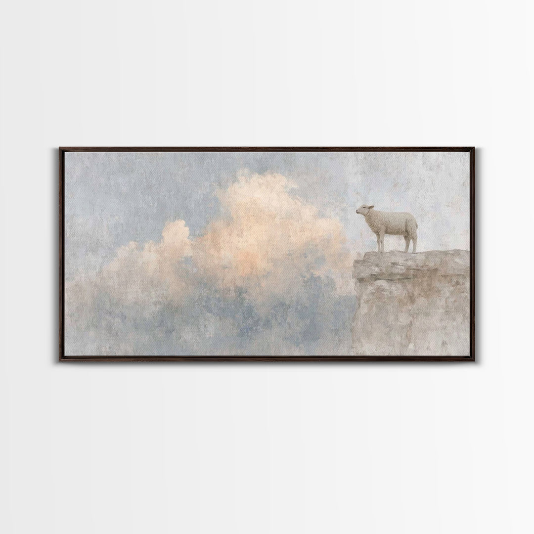Shepherd’s Vigil – Framed Canvas Print – Christian Wall Art – Christian Art Work – Subtle Christian Art – Pastoral Scenery – Christian Gift