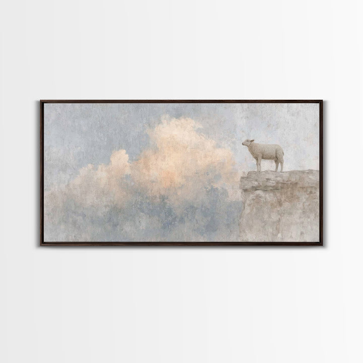 Shepherd’s Vigil – Framed Canvas Print – Christian Wall Art – Christian Art Work – Subtle Christian Art – Pastoral Scenery – Christian Gift