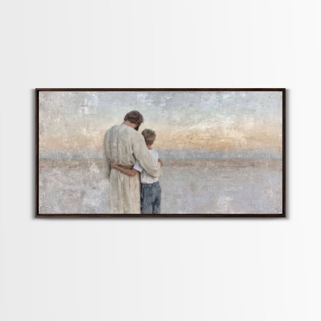 Guiding Peace - Framed Canvas Print - Christian Art - Christian Decor - Christian Christmas Art - Jesus Painting - Christian Wall Art