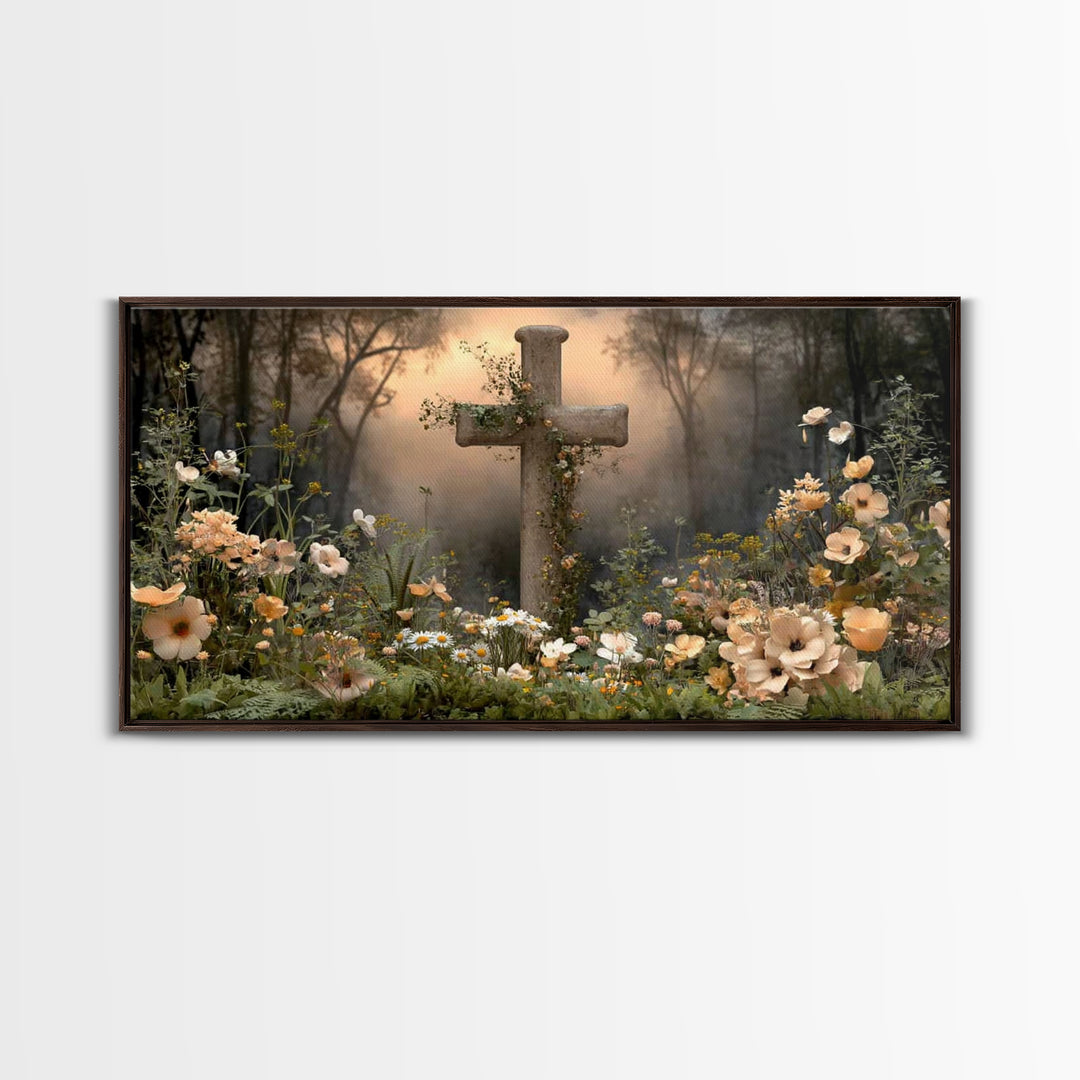 Garden Of Mercy – Framed Canvas Print – Christian Art – Christian Painting – Modern Christian Art – Jesus Canvas Art – Christian Gift Ideas