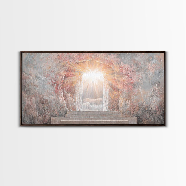 Radiant Tomb Light – Framed Canvas Print – Christian Wall Art – Christian Art Canvas – Jesus Painting – Christian Christmas Art