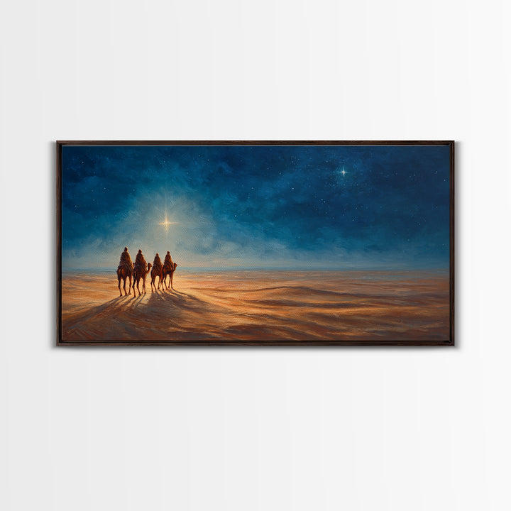 Three Kings Rising – Framed Canvas Print – Christian Art Canvas – Christian Wall Art – Christmas Art – Christian Christmas Art – Christian