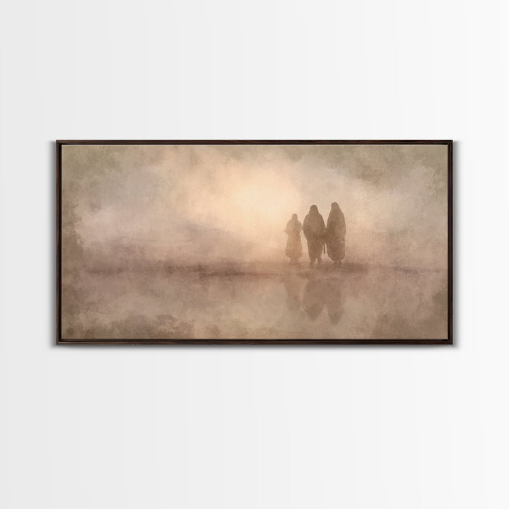 Desert Pilgrimage, Framed Canvas Print, Christian Wall Art, Christian Art Canvas, Moody Christmas Art, Christian Decor, Faith Art