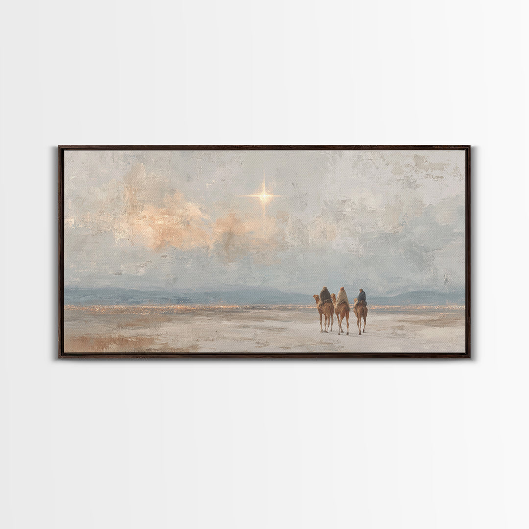 Starward Journey, Framed Canvas Print, Christmas Wall Art, Christian Art Canvas, Christian Christmas Art, Unique Christian Art, Christian G