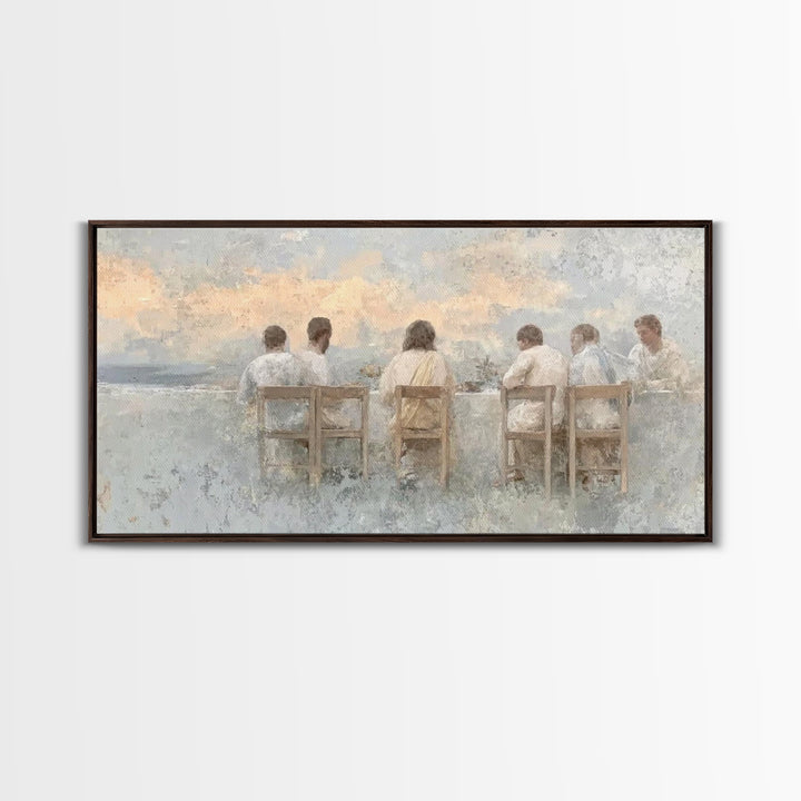 Evening Communion – Framed Canvas Print – Christian Painting – Christian Art Canvas – Christian Wall Art – Christian Christmas Art – Christ