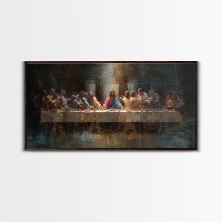 Holy Banquet – Framed Canvas Print – Christian Art Canvas – Christian Wall Art – Christian Christmas Art – Jesus Painting – Christian Decor