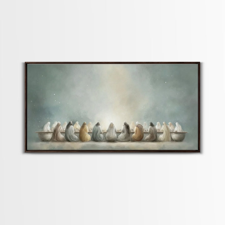 Last Supper Grace – Framed Canvas Print – Christian Art Canvas – Christian Art Print – Christian Wall Art – Christian Christmas Art – Chris