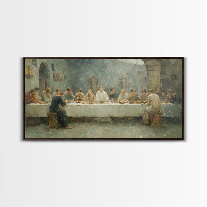 Silent Communion – Framed Canvas Print – Christian Wall Art – Jesus Painting – Christian Art Canvas – Christian Christmas Art – Christian D