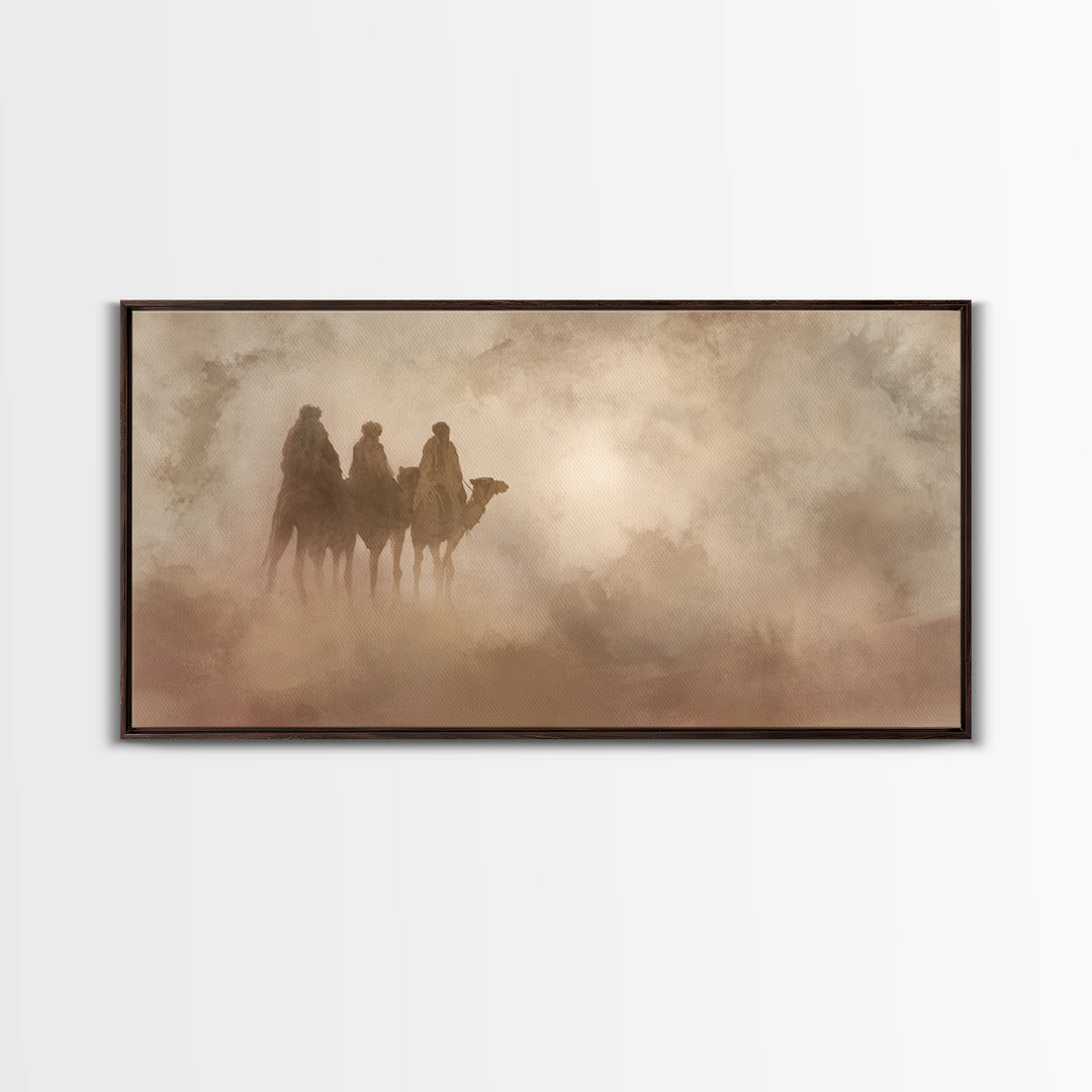 Desert Pilgrims – Framed Canvas Print – Christian Wall Art – Christian Art Canvas – Christmas Art – Christian Christmas Decor – Christian G