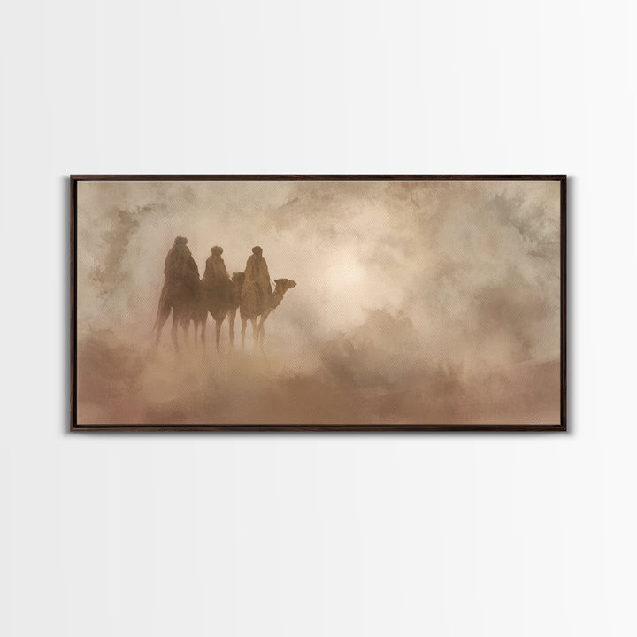 Desert Pilgrims – Framed Canvas Print – Christian Wall Art – Christian Art Canvas – Christmas Art – Christian Christmas Decor – Christian G