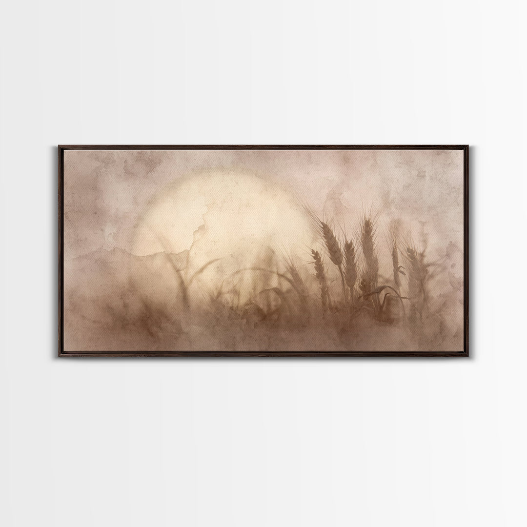 Wheatland Dawn, Framed Canvas Print, Christian Art Canvas, Christian Decor, Christian Wall Art, Christian Painting, Christian Art Prints