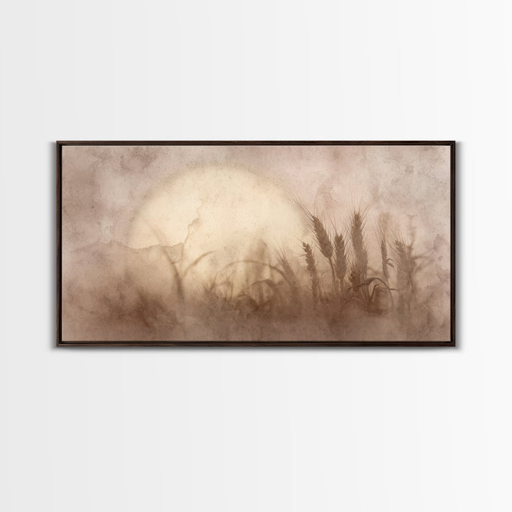 Wheatland Dawn, Framed Canvas Print, Christian Art Canvas, Christian Decor, Christian Wall Art, Christian Painting, Christian Art Prints