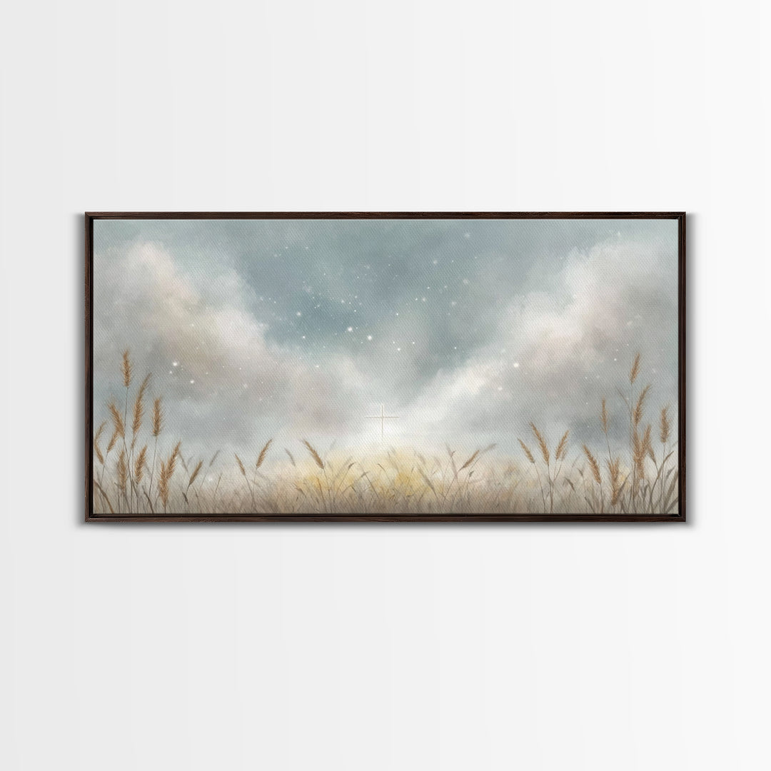 Starlit Hope – Framed Canvas Print – Christian Art Canvas – Christian Painting – Christian Wall Art – Christian Decor – Christian Art Print