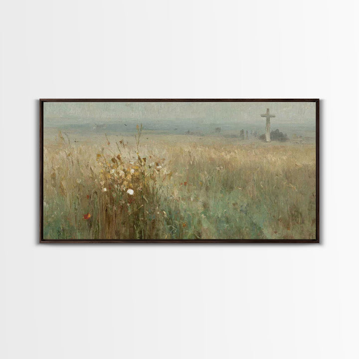 Fields Of Faith | Framed Canvas Print | Christian Wall Art | Christian Art Prints | Christian Art Canvas | Christian Decor | Christian Pain