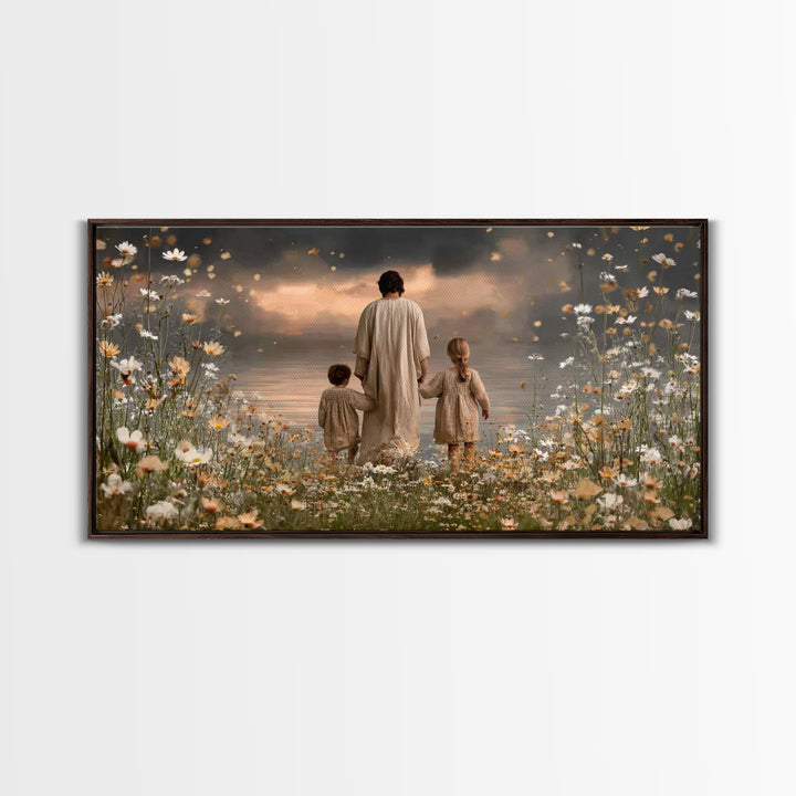 Fields Of Hope – Framed Canvas Print – Christian Art Canvas – Jesus Painting – Christian Decor – Christian Wall Art – Christmas Art Work –