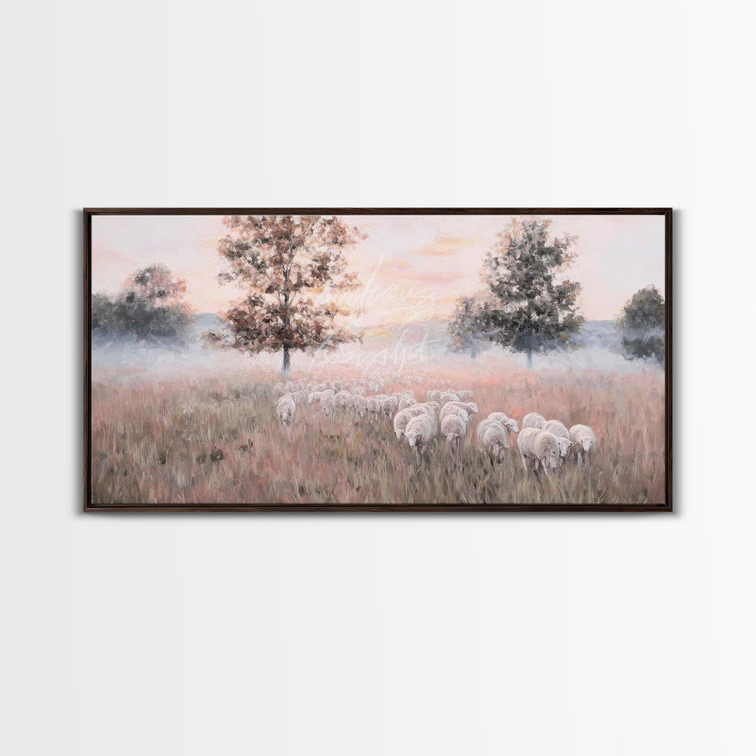 Pastel Meadow – Framed Canvas Print – Christian Art – Christian Art Canvas – Christian Wall Art – Modern Christian Art – Christian Christma