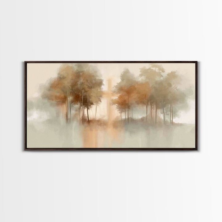 Forest Of Grace – Framed Canvas Print – Christian Wall Art – Jesus Painting – Christian Art Canvas – Christmas Art