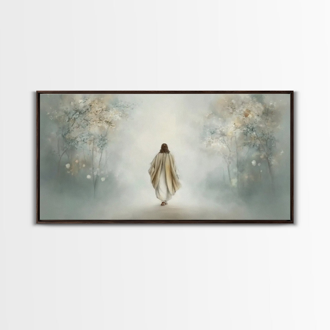 Morning Sanctuary – Framed Canvas Print – Jesus Painting – Christmas Wall Art – Christian Art Canvas – Christian Wall Art – Christian Art