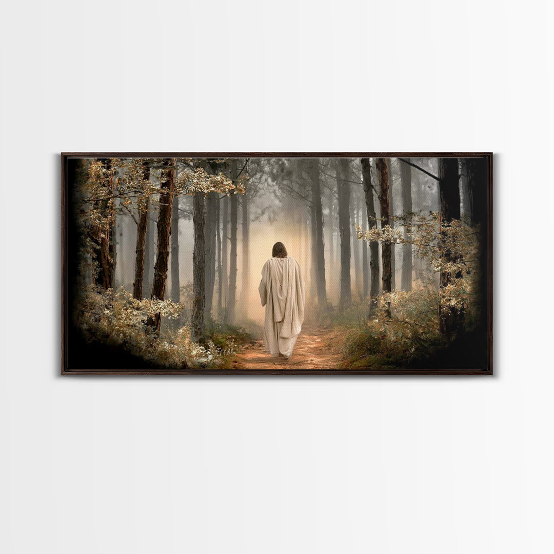 Autumn Prayer Path – Framed Canvas Print – Christian Wall Art – Jesus Canvas Art – Christian Art Canvas – Christmas Art – Christian Gift