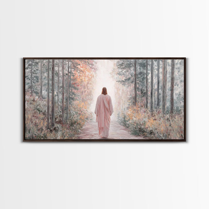 Forest Messiah Light – Framed Canvas Print – Jesus Painting – Christian Art Canvas – Christmas Wall Art – Christian Gift – Christian Art