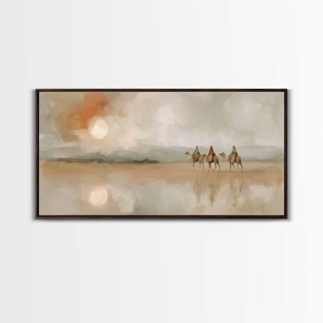 Dawn Caravan – Framed Canvas Print – Christian Art Canvas – Christian Wall Art – Christmas Art – Christian Christmas Decor – Modern Christi