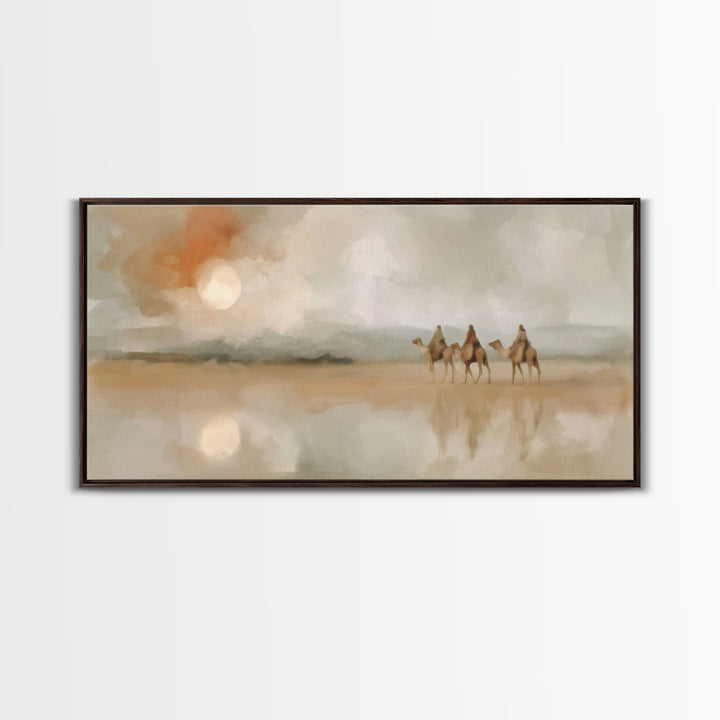 Dawn Caravan – Framed Canvas Print – Christian Art Canvas – Christian Wall Art – Christmas Art – Christian Christmas Decor – Modern Christi