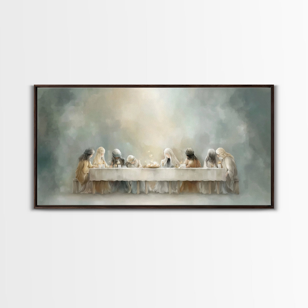 Heavenly Supper Glow – Framed Canvas Print – Christian Wall Art – Christian Art Canvas – Jesus Painting – Christian Art – subtle Christian