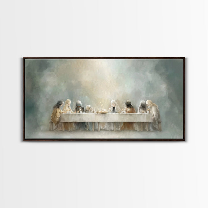 Heavenly Supper Glow – Framed Canvas Print – Christian Wall Art – Christian Art Canvas – Jesus Painting – Christian Art – subtle Christian