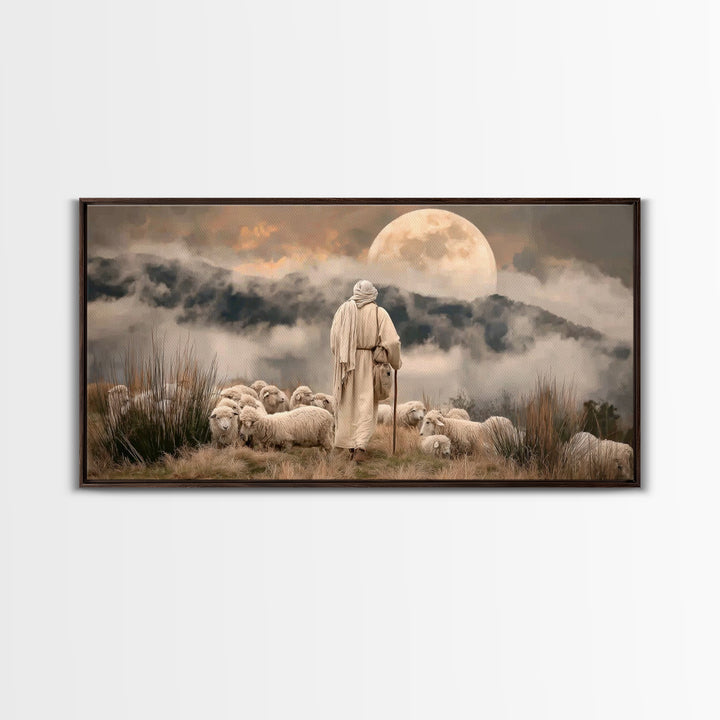 Shepherds Of Dawn – Framed Canvas Print – Christian Wall Art – Jesus Painting – Christian Art Canvas – Christmas Art – Christian Decor
