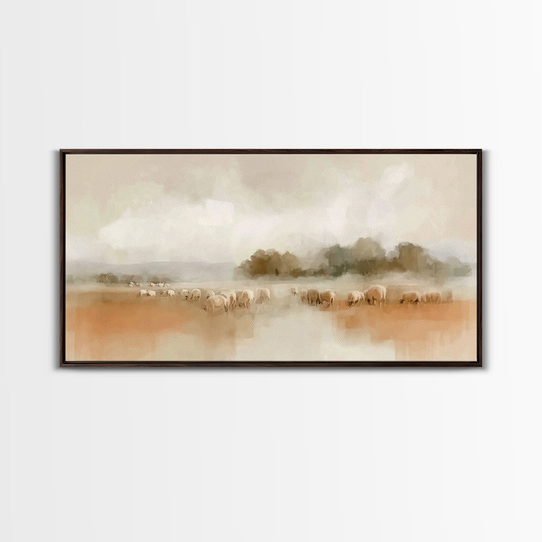 Quiet Shepherd Fields – Framed Canvas Print – Christian Art Canvas – Christian Wall Art – Christmas Art – Jesus Painting – Christian Gift