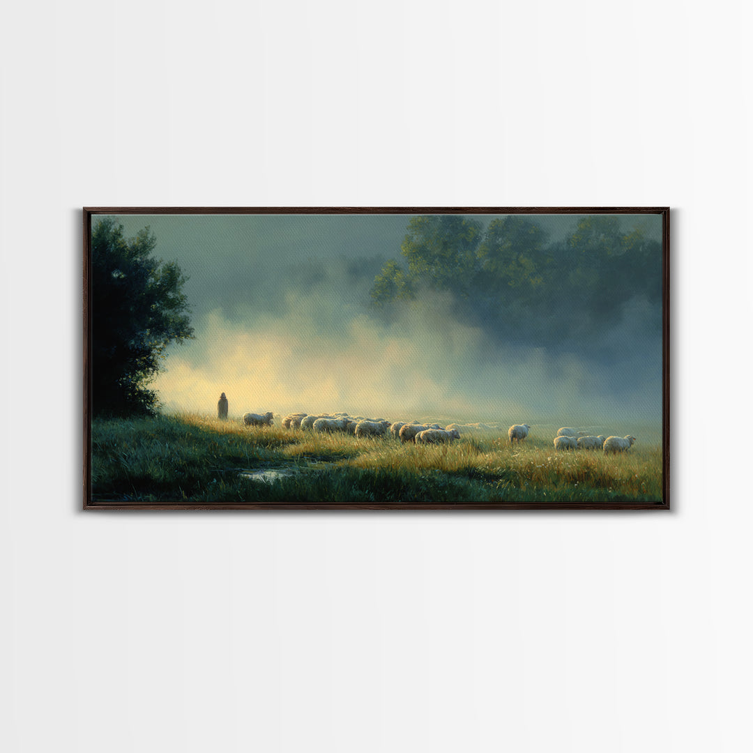 Valley Of Calm – Framed Canvas Print – Christian Art Canvas – Jesus Painting – Christian Wall Art – Christian Christmas Art – Christian Dec