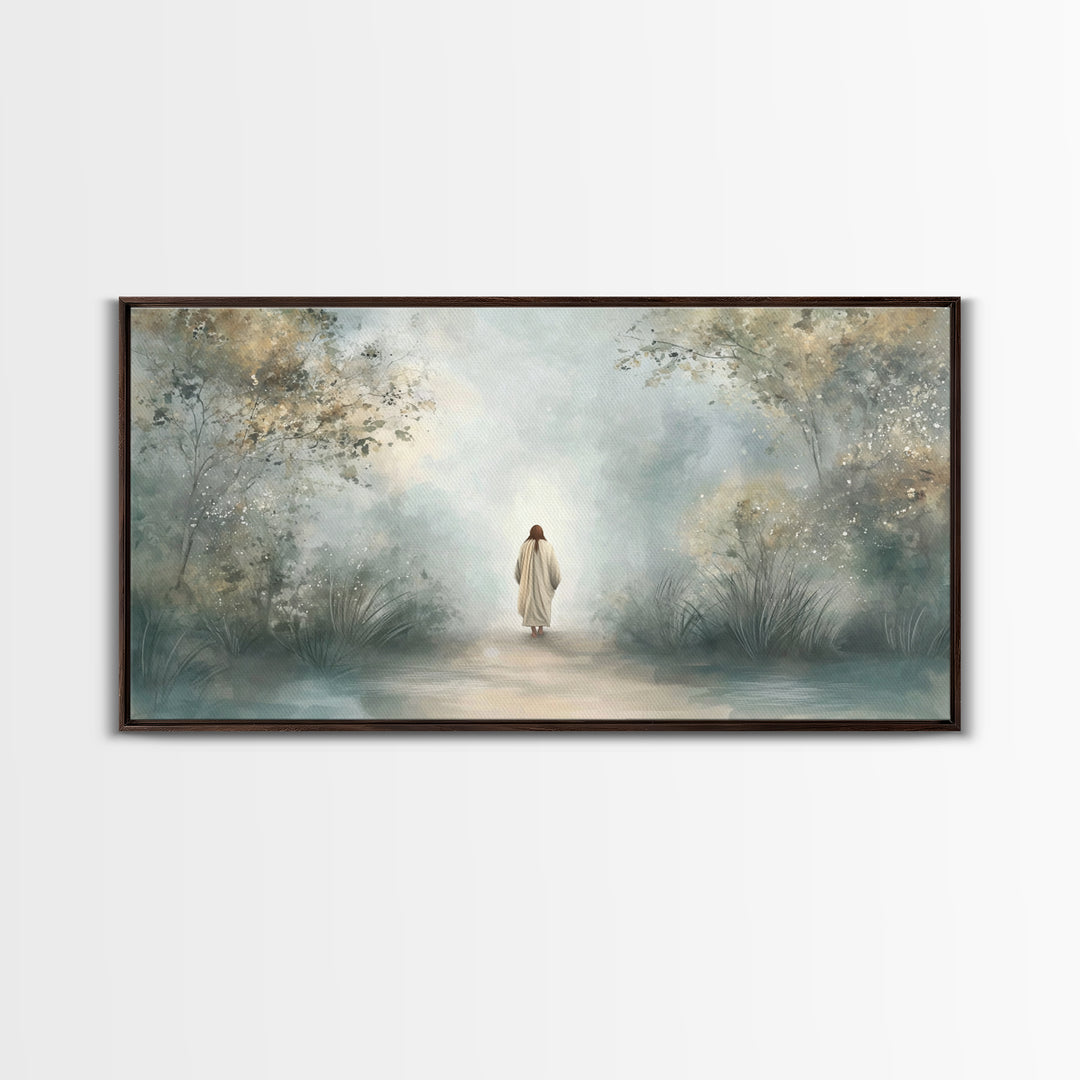 Forest Path Blessing | Framed Canvas Print | Christian Wall Art | Christian Art Canvas | Christmas Art | Jesus Painting | Christian Gift