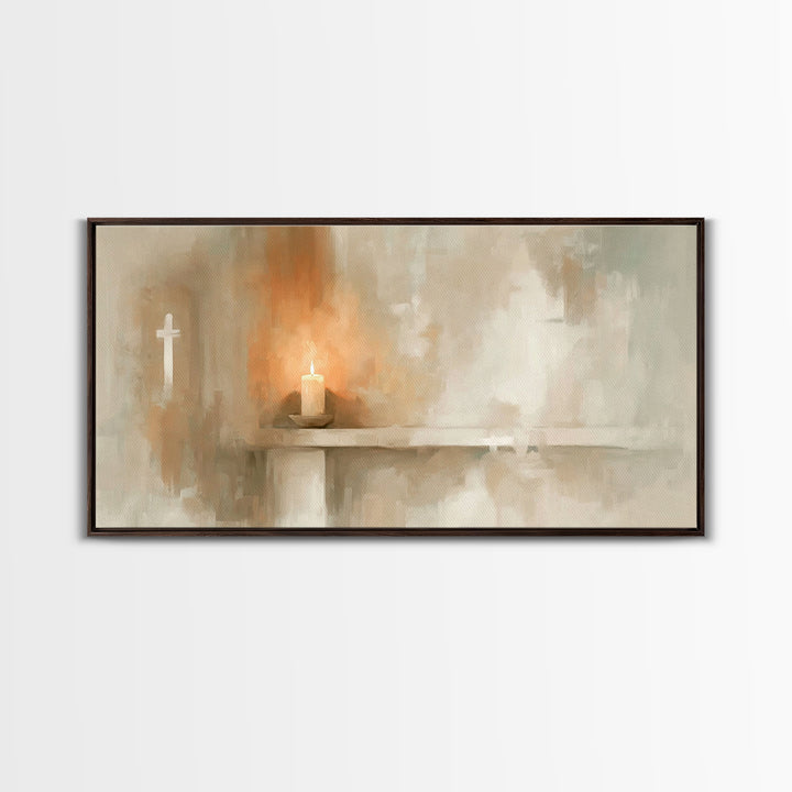 Radiant Flame – Framed Canvas Print – Christian Art Canvas – Christian Wall Art – Christmas Art – Modern Christian Art – Christian Christma