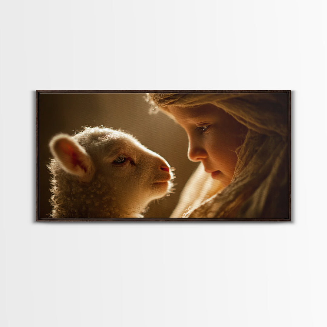 Tender Light – Framed Canvas Print – Christian Wall Art – Jesus Painting – Christian Art Canvas – Christian Gift – Christmas Art – Christia