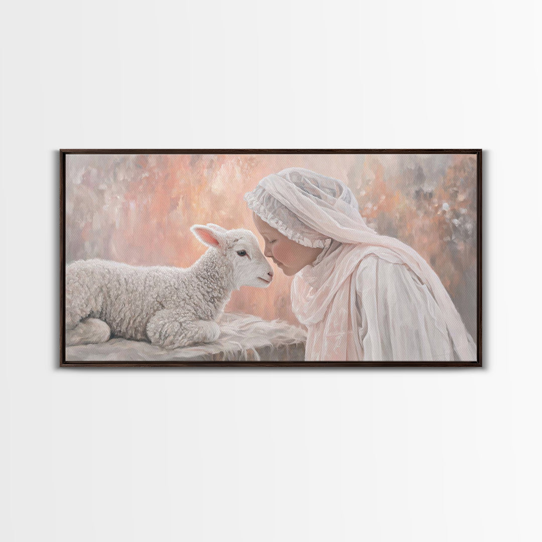 Sacred Stillness – Framed Canvas Print – Christian Wall Art – Christian Art Canvas – Christian Painting – Christmas Art – Christian Christm