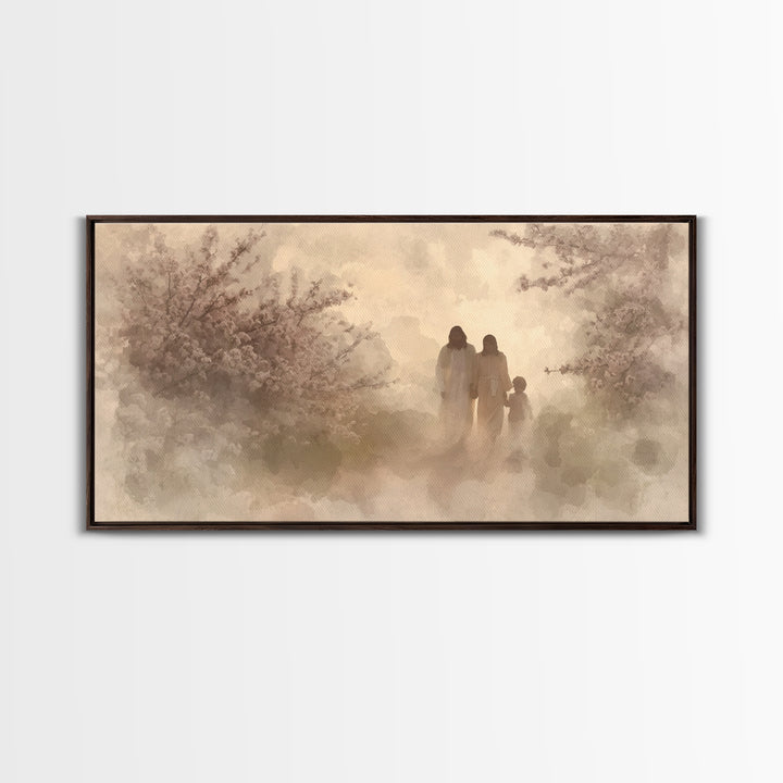Walking In Light – Framed Canvas Print – Christian Wall Art – Christian Art Canvas – Jesus Painting – Christian Decorations – Christian Chr