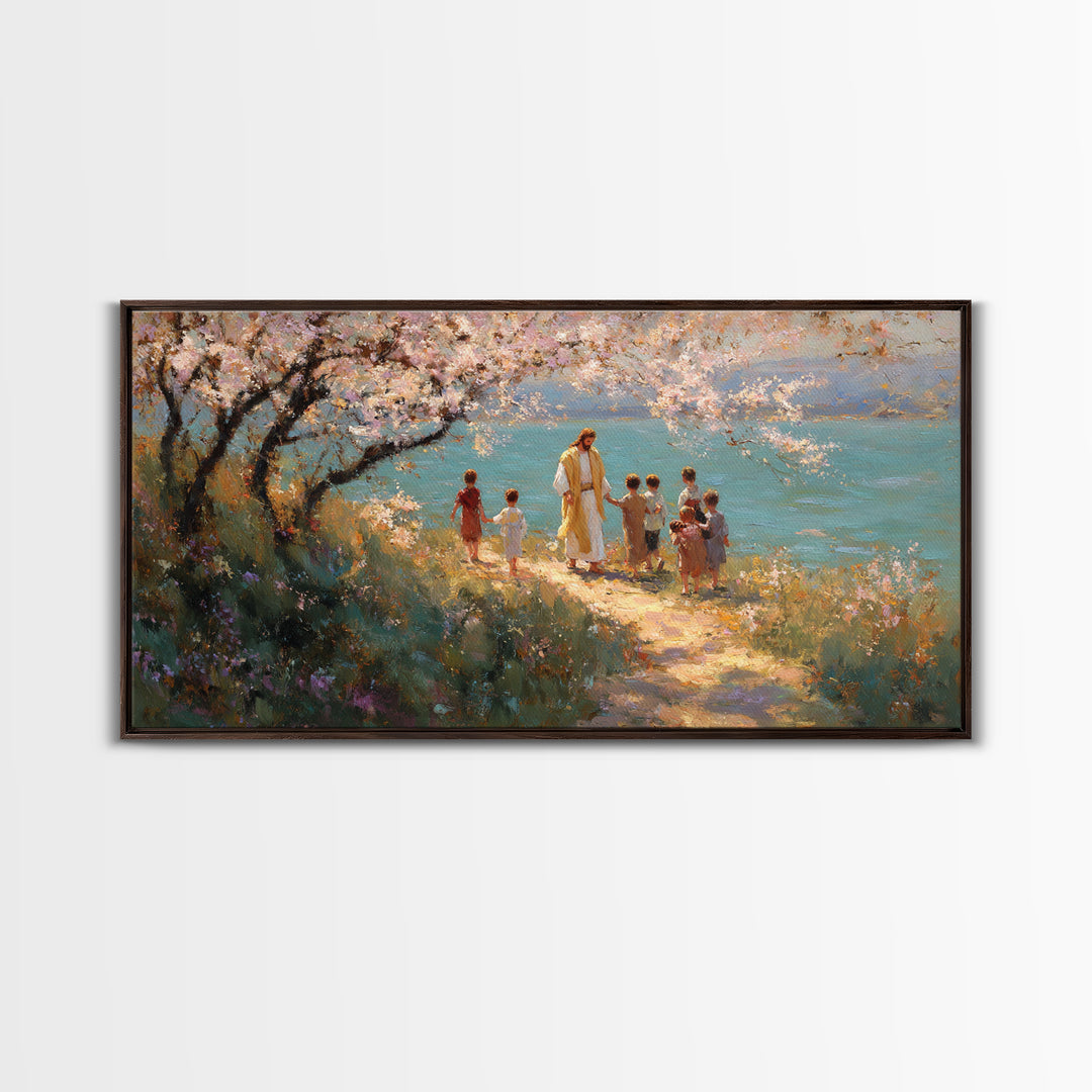 Garden Of Peace – Framed Canvas Print – Christian Wall Art – Christian Art Canvas – Jesus Painting – Christian Art Print – Christian Christ
